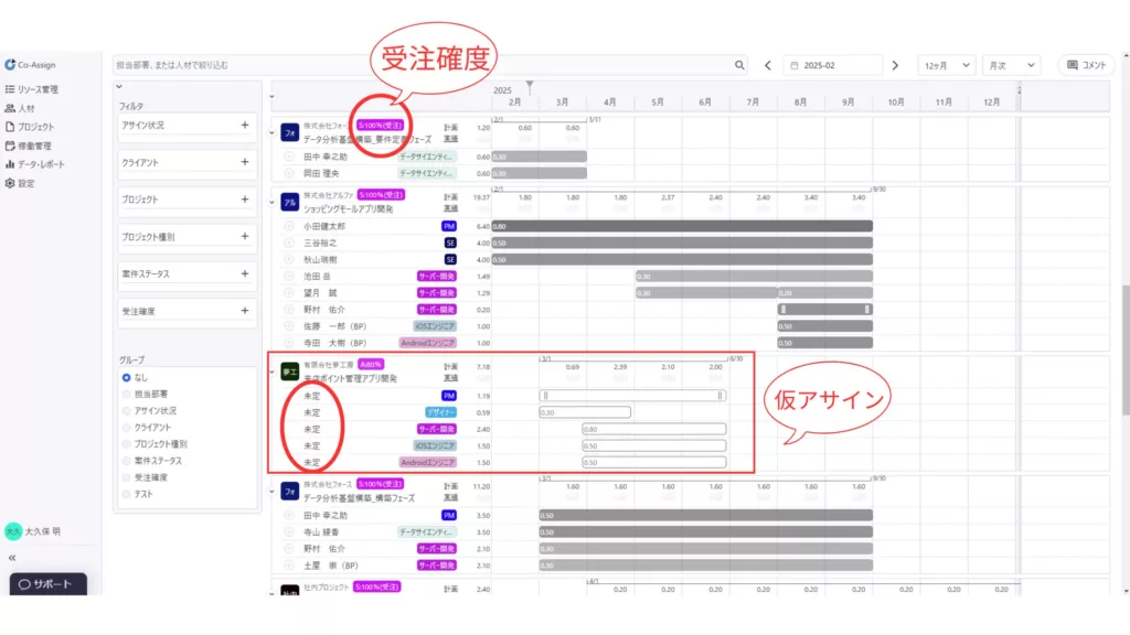 アサイン管理ツール Co-Assign